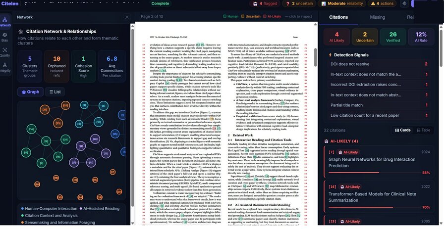 CiteLen: In-Situ Multi-Lens Citation Analysis for Scholarly Reading