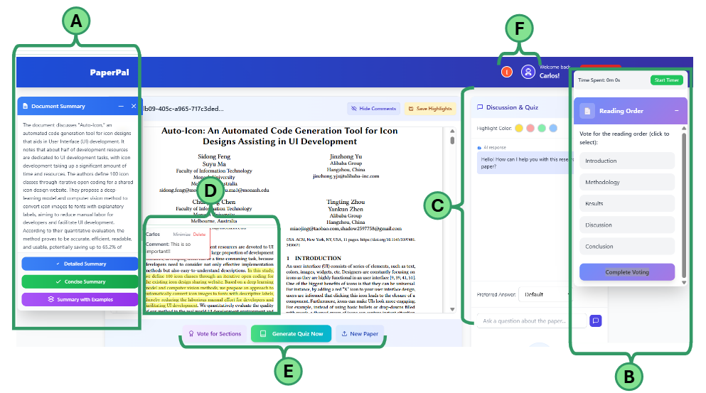 PaperPal: An AI-Powered Platform for Collaborative Reading and Discussion